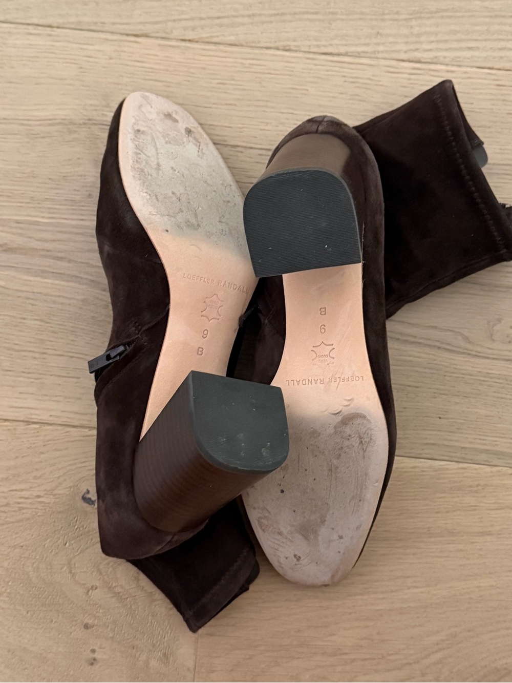 Loeffler Randall Elise Dark Brown Suede Ankle Block Heel Boots